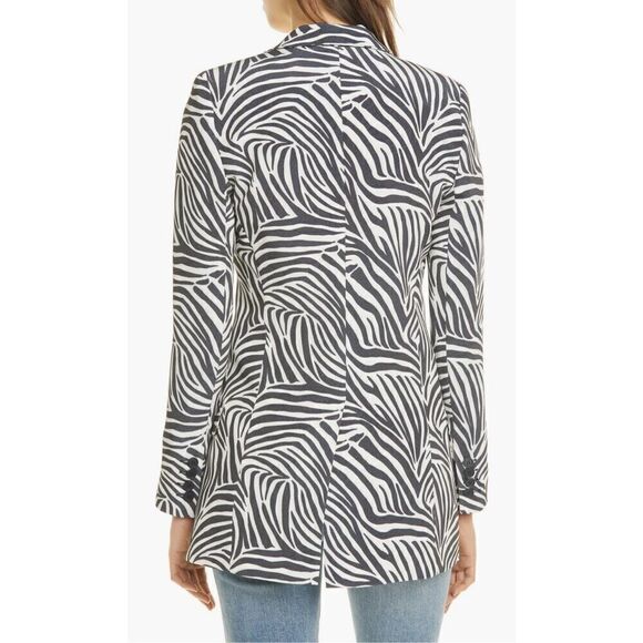 Smythe Zebra Print Long Peaked Lapel Blazer size 8 New without tags - Picture 6 of 8